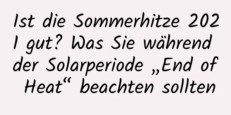 Ist die Sommerhitze 2021 gut? Was Sie während der Solarperiode „End of Heat“ beachten sollten