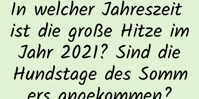 In welcher Jahreszeit ist die große Hitze im Jahr 2021? Sind die Hundstage des Sommers angekommen?