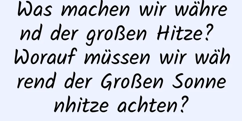 Was machen wir während der großen Hitze? Worauf müssen wir während der Großen Sonnenhitze achten?