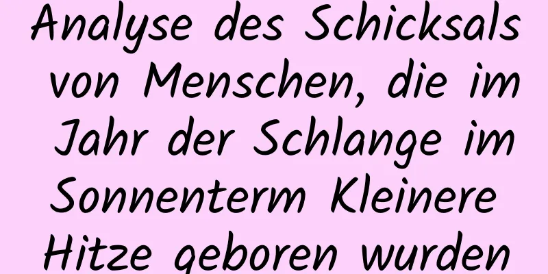 Analyse des Schicksals von Menschen, die im Jahr der Schlange im Sonnenterm Kleinere Hitze geboren wurden