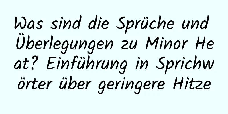 Was sind die Sprüche und Überlegungen zu Minor Heat? Einführung in Sprichwörter über geringere Hitze