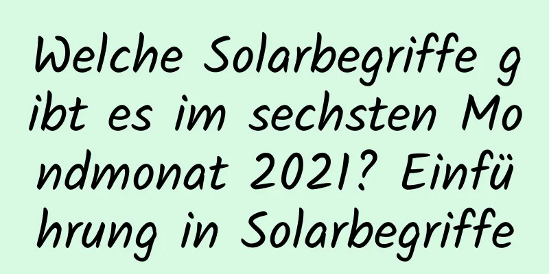 Welche Solarbegriffe gibt es im sechsten Mondmonat 2021? Einführung in Solarbegriffe