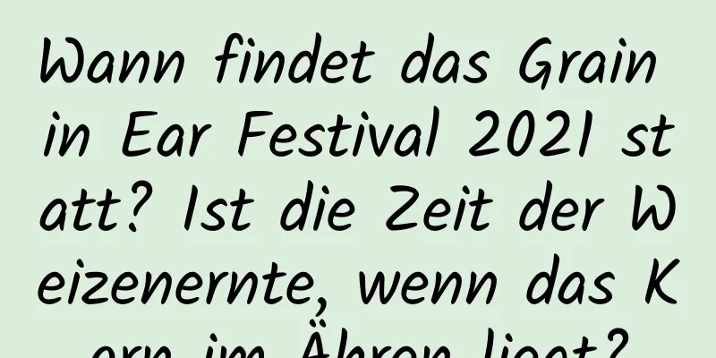 Wann findet das Grain in Ear Festival 2021 statt? Ist die Zeit der Weizenernte, wenn das Korn im Ähren liegt?