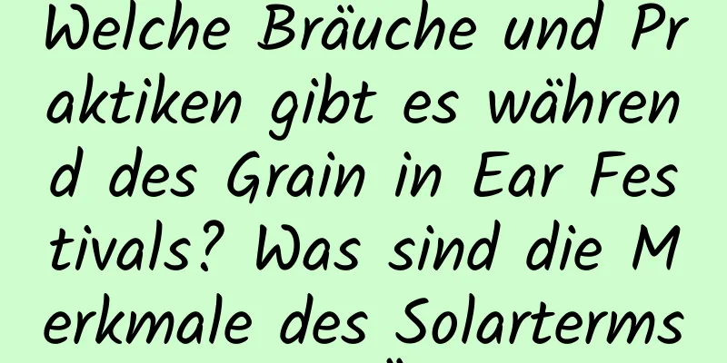 Welche Bräuche und Praktiken gibt es während des Grain in Ear Festivals? Was sind die Merkmale des Solarterms „Korn im Ährchen“?