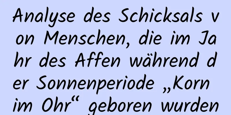 Analyse des Schicksals von Menschen, die im Jahr des Affen während der Sonnenperiode „Korn im Ohr“ geboren wurden