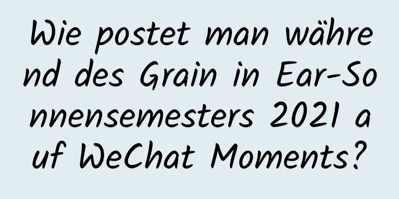 Wie postet man während des Grain in Ear-Sonnensemesters 2021 auf WeChat Moments?