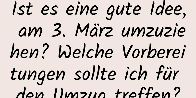 Ist es eine gute Idee, am 3. März umzuziehen? Welche Vorbereitungen sollte ich für den Umzug treffen?