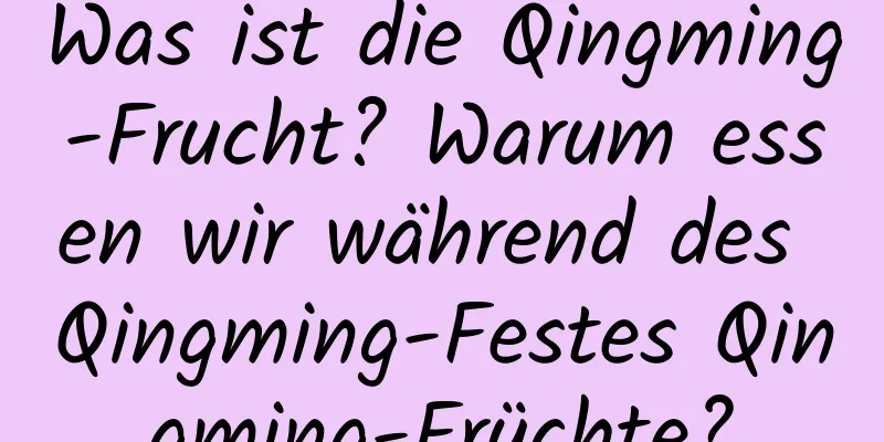 Was ist die Qingming-Frucht? Warum essen wir während des Qingming-Festes Qingming-Früchte?