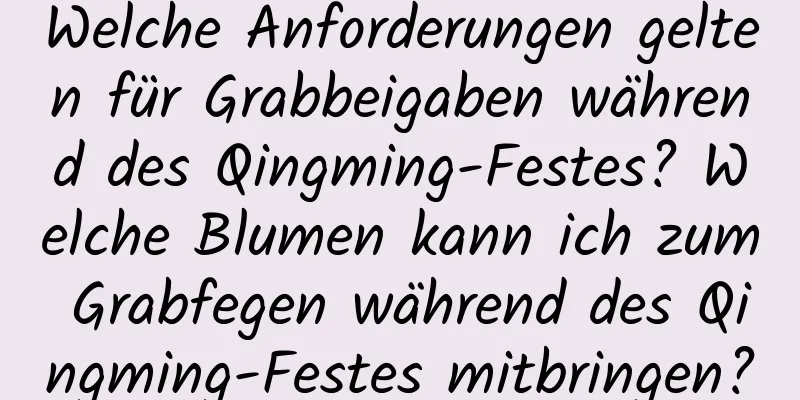 Welche Anforderungen gelten für Grabbeigaben während des Qingming-Festes? Welche Blumen kann ich zum Grabfegen während des Qingming-Festes mitbringen?