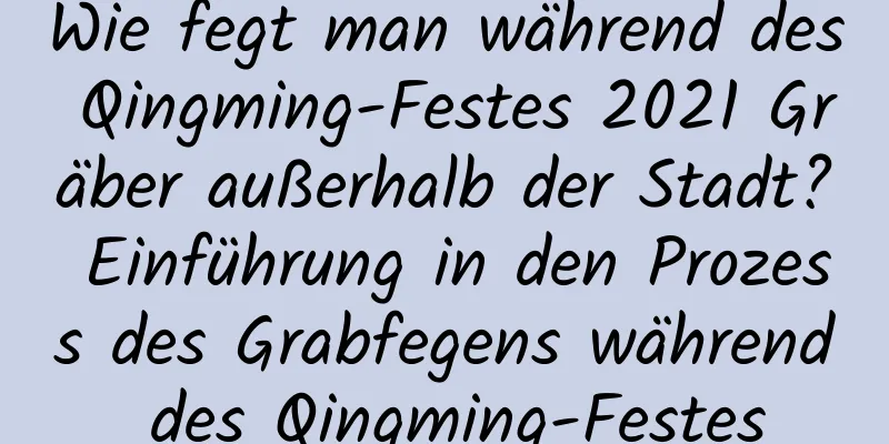 Wie fegt man während des Qingming-Festes 2021 Gräber außerhalb der Stadt? Einführung in den Prozess des Grabfegens während des Qingming-Festes