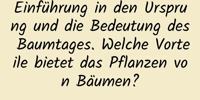 Einführung in den Ursprung und die Bedeutung des Baumtages. Welche Vorteile bietet das Pflanzen von Bäumen?