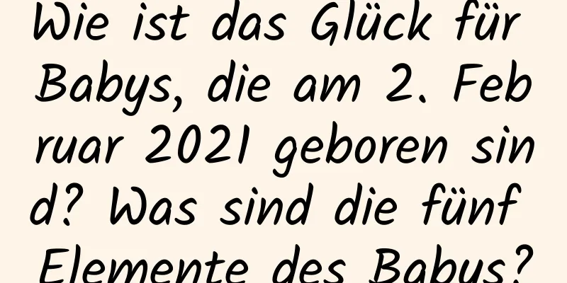 Wie ist das Glück für Babys, die am 2. Februar 2021 geboren sind? Was sind die fünf Elemente des Babys?