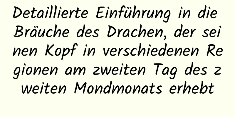 Detaillierte Einführung in die Bräuche des Drachen, der seinen Kopf in verschiedenen Regionen am zweiten Tag des zweiten Mondmonats erhebt