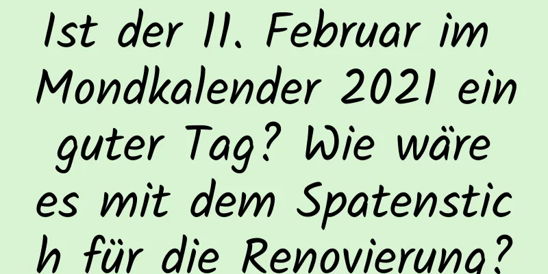 Ist der 11. Februar im Mondkalender 2021 ein guter Tag? Wie wäre es mit dem Spatenstich für die Renovierung?