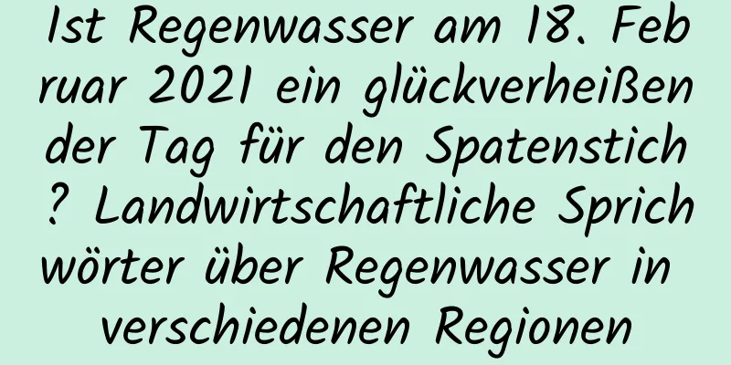 Ist Regenwasser am 18. Februar 2021 ein glückverheißender Tag für den Spatenstich? Landwirtschaftliche Sprichwörter über Regenwasser in verschiedenen Regionen