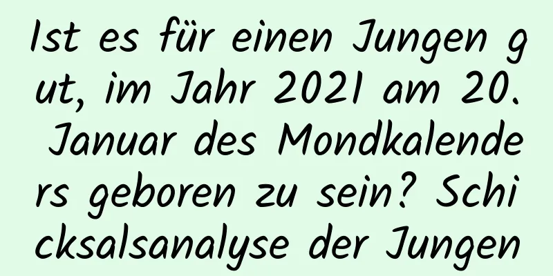 Ist es für einen Jungen gut, im Jahr 2021 am 20. Januar des Mondkalenders geboren zu sein? Schicksalsanalyse der Jungen