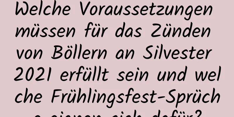 Welche Voraussetzungen müssen für das Zünden von Böllern an Silvester 2021 erfüllt sein und welche Frühlingsfest-Sprüche eignen sich dafür?