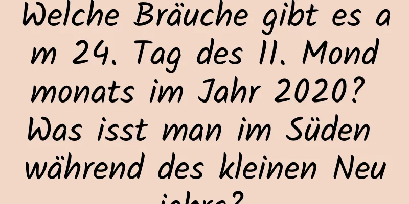 Welche Bräuche gibt es am 24. Tag des 11. Mondmonats im Jahr 2020? Was isst man im Süden während des kleinen Neujahrs?