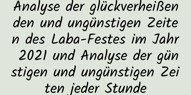 Analyse der glückverheißenden und ungünstigen Zeiten des Laba-Festes im Jahr 2021 und Analyse der günstigen und ungünstigen Zeiten jeder Stunde