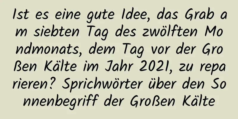 Ist es eine gute Idee, das Grab am siebten Tag des zwölften Mondmonats, dem Tag vor der Großen Kälte im Jahr 2021, zu reparieren? Sprichwörter über den Sonnenbegriff der Großen Kälte