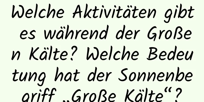 Welche Aktivitäten gibt es während der Großen Kälte? Welche Bedeutung hat der Sonnenbegriff „Große Kälte“?