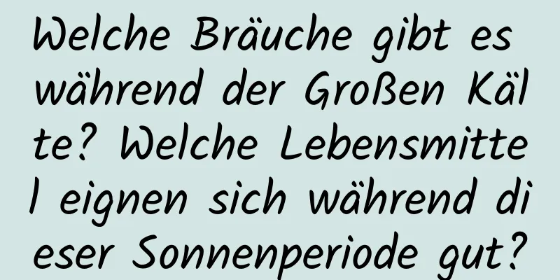 Welche Bräuche gibt es während der Großen Kälte? Welche Lebensmittel eignen sich während dieser Sonnenperiode gut?