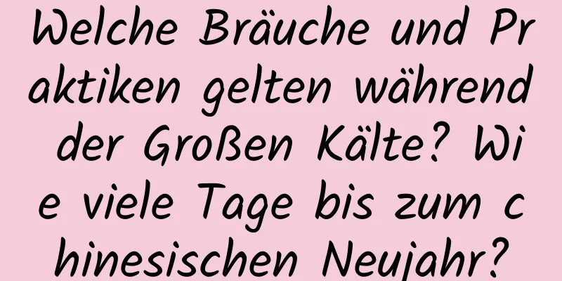 Welche Bräuche und Praktiken gelten während der Großen Kälte? Wie viele Tage bis zum chinesischen Neujahr?