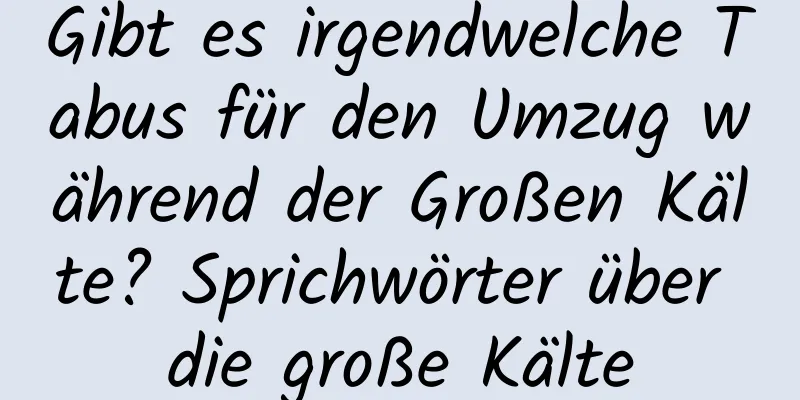 Gibt es irgendwelche Tabus für den Umzug während der Großen Kälte? Sprichwörter über die große Kälte