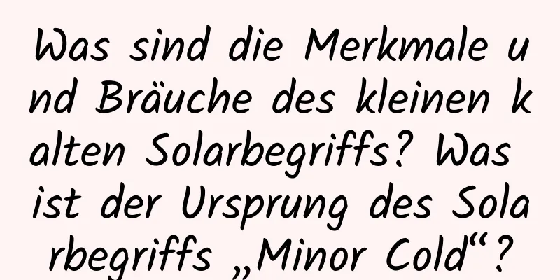 Was sind die Merkmale und Bräuche des kleinen kalten Solarbegriffs? Was ist der Ursprung des Solarbegriffs „Minor Cold“?