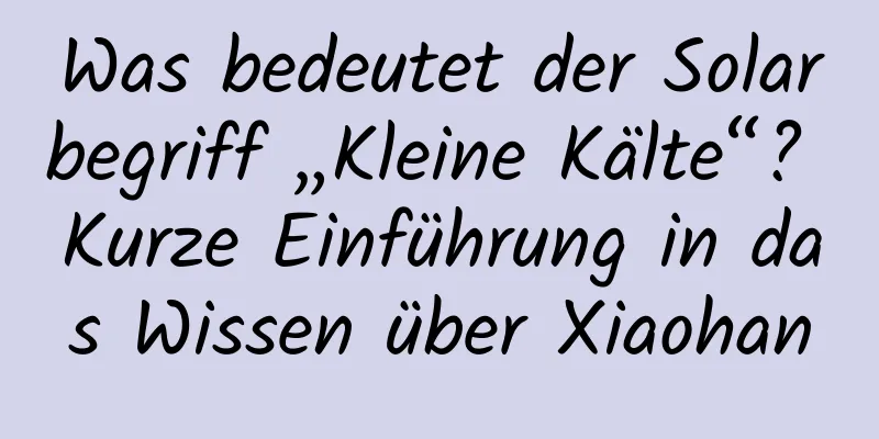 Was bedeutet der Solarbegriff „Kleine Kälte“? Kurze Einführung in das Wissen über Xiaohan