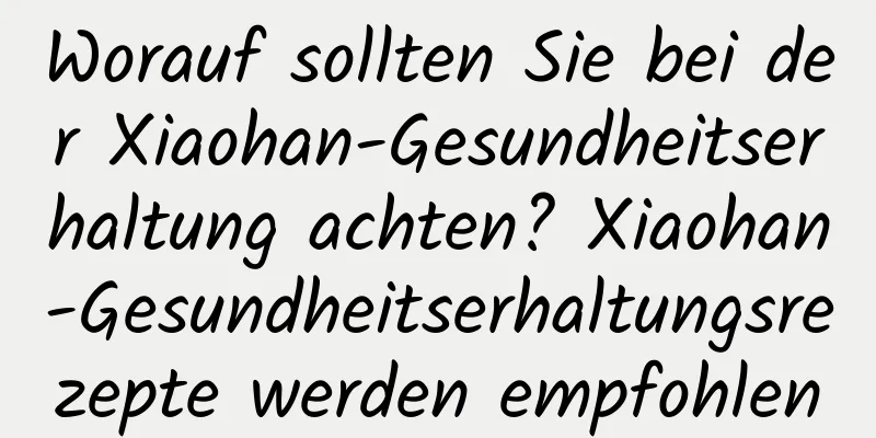 Worauf sollten Sie bei der Xiaohan-Gesundheitserhaltung achten? Xiaohan-Gesundheitserhaltungsrezepte werden empfohlen