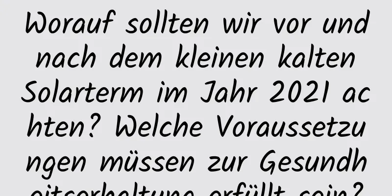 Worauf sollten wir vor und nach dem kleinen kalten Solarterm im Jahr 2021 achten? Welche Voraussetzungen müssen zur Gesundheitserhaltung erfüllt sein?