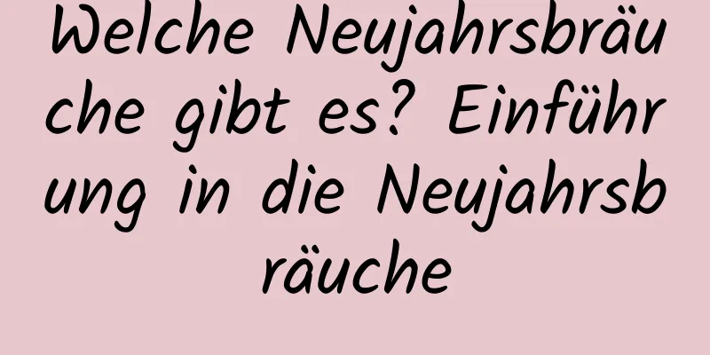 Welche Neujahrsbräuche gibt es? Einführung in die Neujahrsbräuche