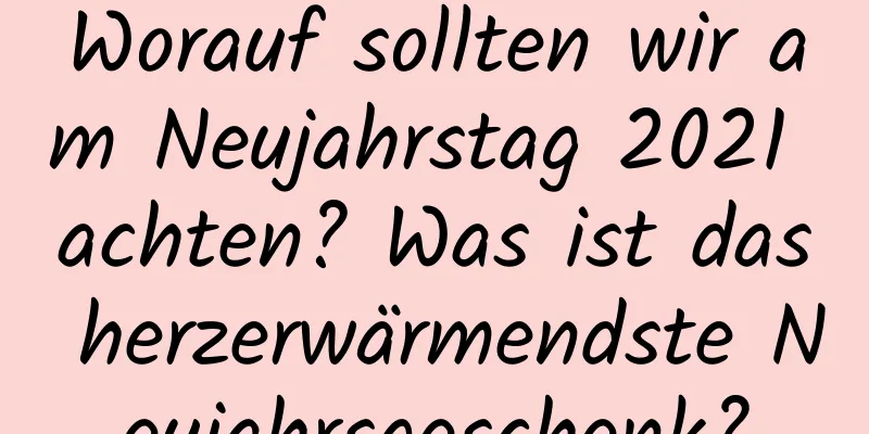 Worauf sollten wir am Neujahrstag 2021 achten? Was ist das herzerwärmendste Neujahrsgeschenk?