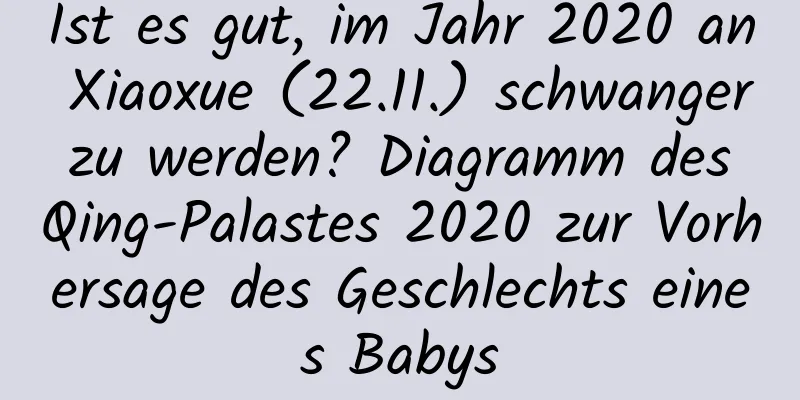 Ist es gut, im Jahr 2020 an Xiaoxue (22.11.) schwanger zu werden? Diagramm des Qing-Palastes 2020 zur Vorhersage des Geschlechts eines Babys