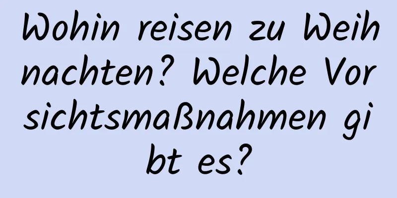 Wohin reisen zu Weihnachten? Welche Vorsichtsmaßnahmen gibt es?