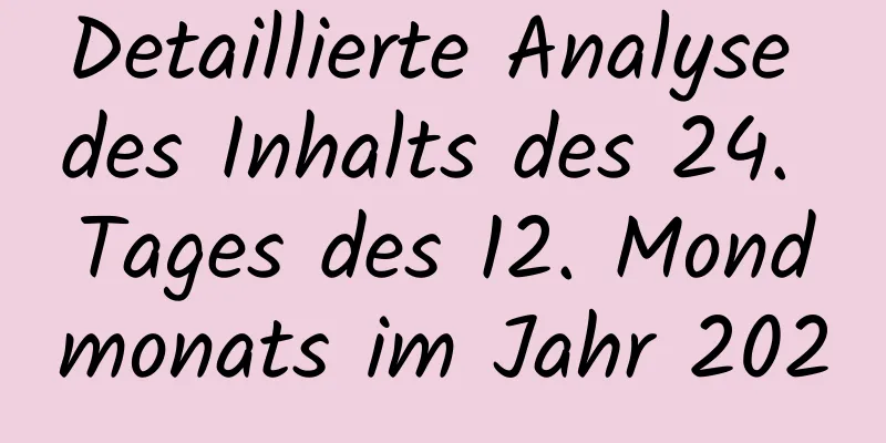 Detaillierte Analyse des Inhalts des 24. Tages des 12. Mondmonats im Jahr 2020