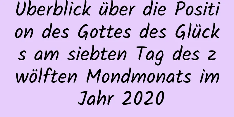 Überblick über die Position des Gottes des Glücks am siebten Tag des zwölften Mondmonats im Jahr 2020