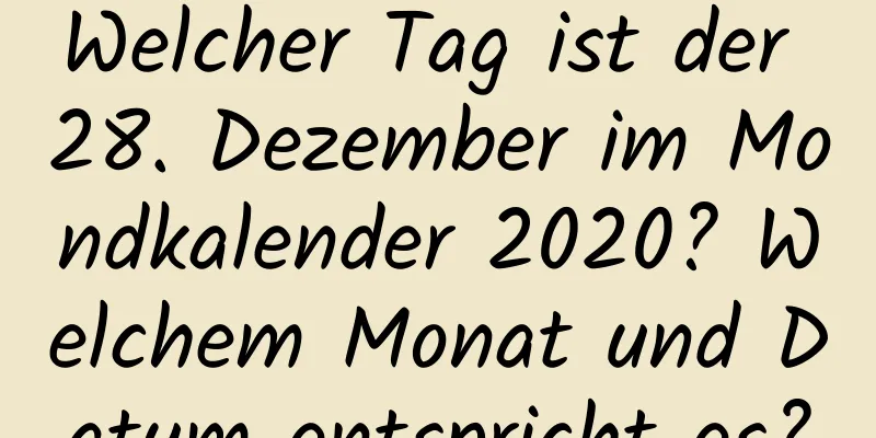 Welcher Tag ist der 28. Dezember im Mondkalender 2020? Welchem ​​Monat und Datum entspricht es?