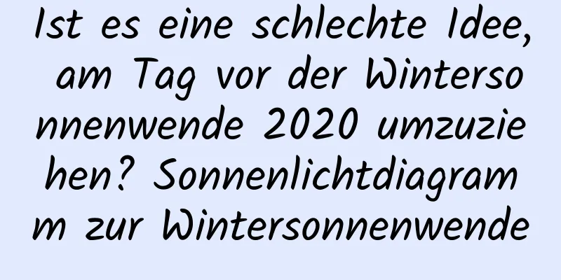 Ist es eine schlechte Idee, am Tag vor der Wintersonnenwende 2020 umzuziehen? Sonnenlichtdiagramm zur Wintersonnenwende