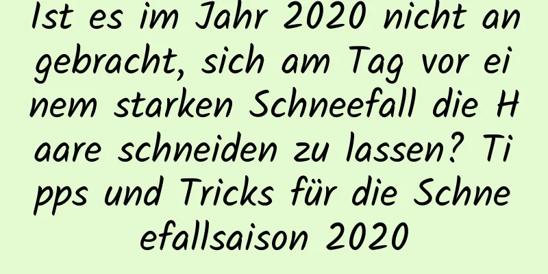 Ist es im Jahr 2020 nicht angebracht, sich am Tag vor einem starken Schneefall die Haare schneiden zu lassen? Tipps und Tricks für die Schneefallsaison 2020