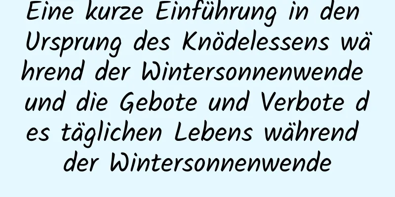 Eine kurze Einführung in den Ursprung des Knödelessens während der Wintersonnenwende und die Gebote und Verbote des täglichen Lebens während der Wintersonnenwende