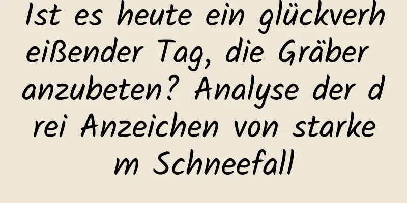 Ist es heute ein glückverheißender Tag, die Gräber anzubeten? Analyse der drei Anzeichen von starkem Schneefall