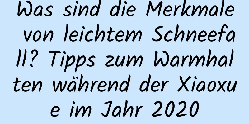 Was sind die Merkmale von leichtem Schneefall? Tipps zum Warmhalten während der Xiaoxue im Jahr 2020