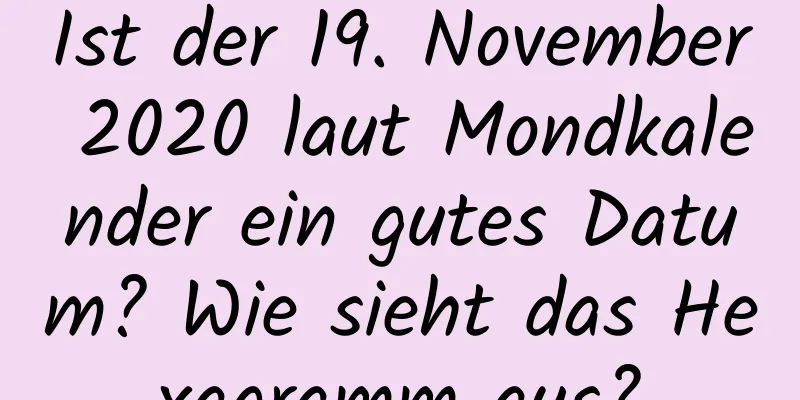 Ist der 19. November 2020 laut Mondkalender ein gutes Datum? Wie sieht das Hexagramm aus?