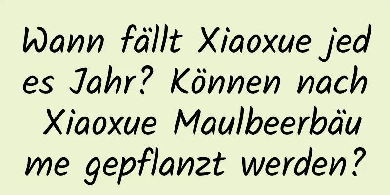 Wann fällt Xiaoxue jedes Jahr? Können nach Xiaoxue Maulbeerbäume gepflanzt werden?