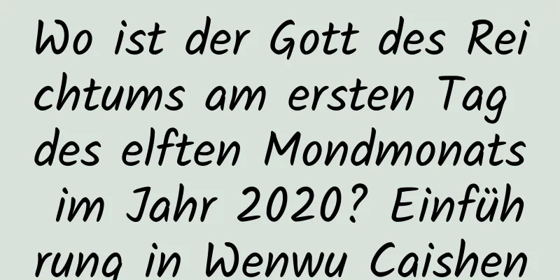 Wo ist der Gott des Reichtums am ersten Tag des elften Mondmonats im Jahr 2020? Einführung in Wenwu Caishen