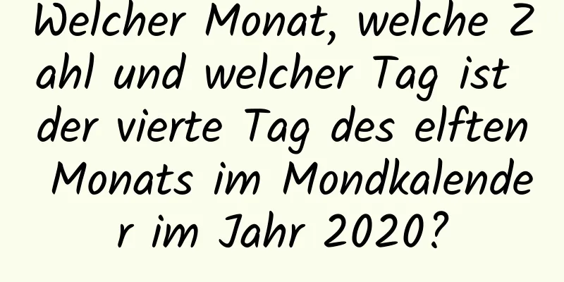 Welcher Monat, welche Zahl und welcher Tag ist der vierte Tag des elften Monats im Mondkalender im Jahr 2020?