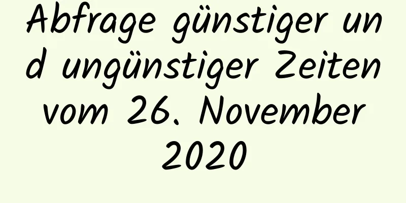 Abfrage günstiger und ungünstiger Zeiten vom 26. November 2020