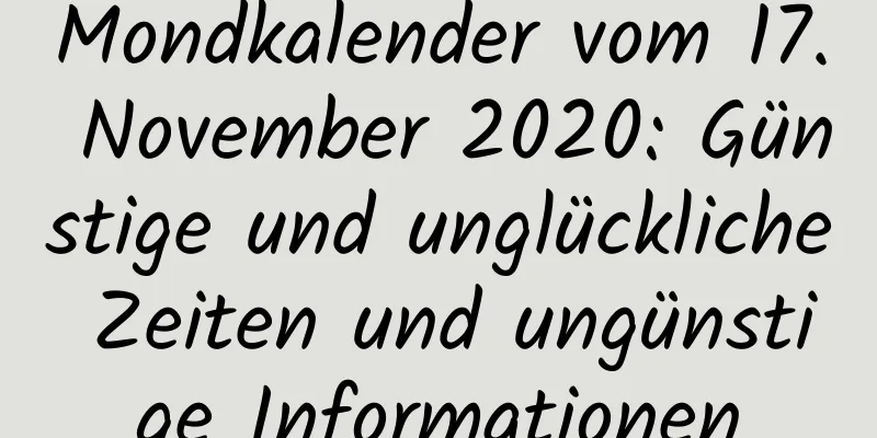 Mondkalender vom 17. November 2020: Günstige und unglückliche Zeiten und ungünstige Informationen